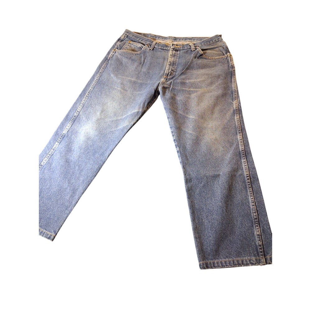 Wrangler Genuine Men's Regular Fit Blue Denim Jeans size 38x29